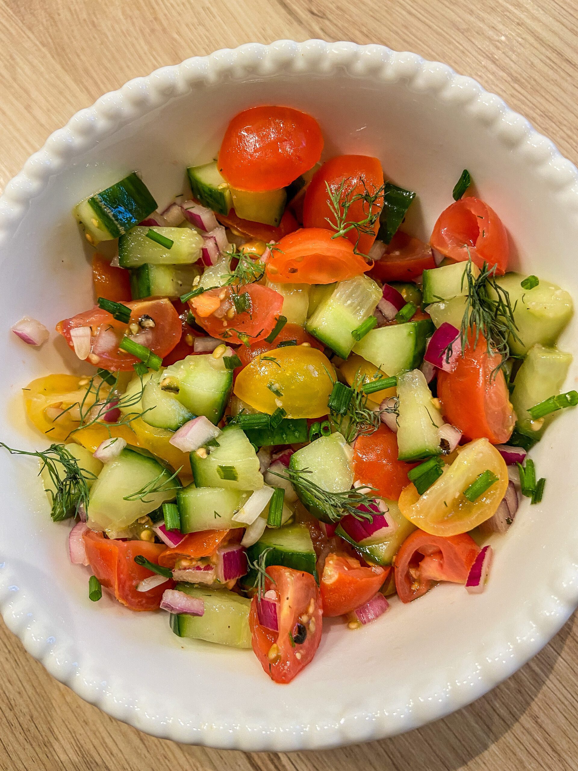 Cucumber, Tomato & Red Onion Salad Recipe (Whole30, Paleo & Vegan)