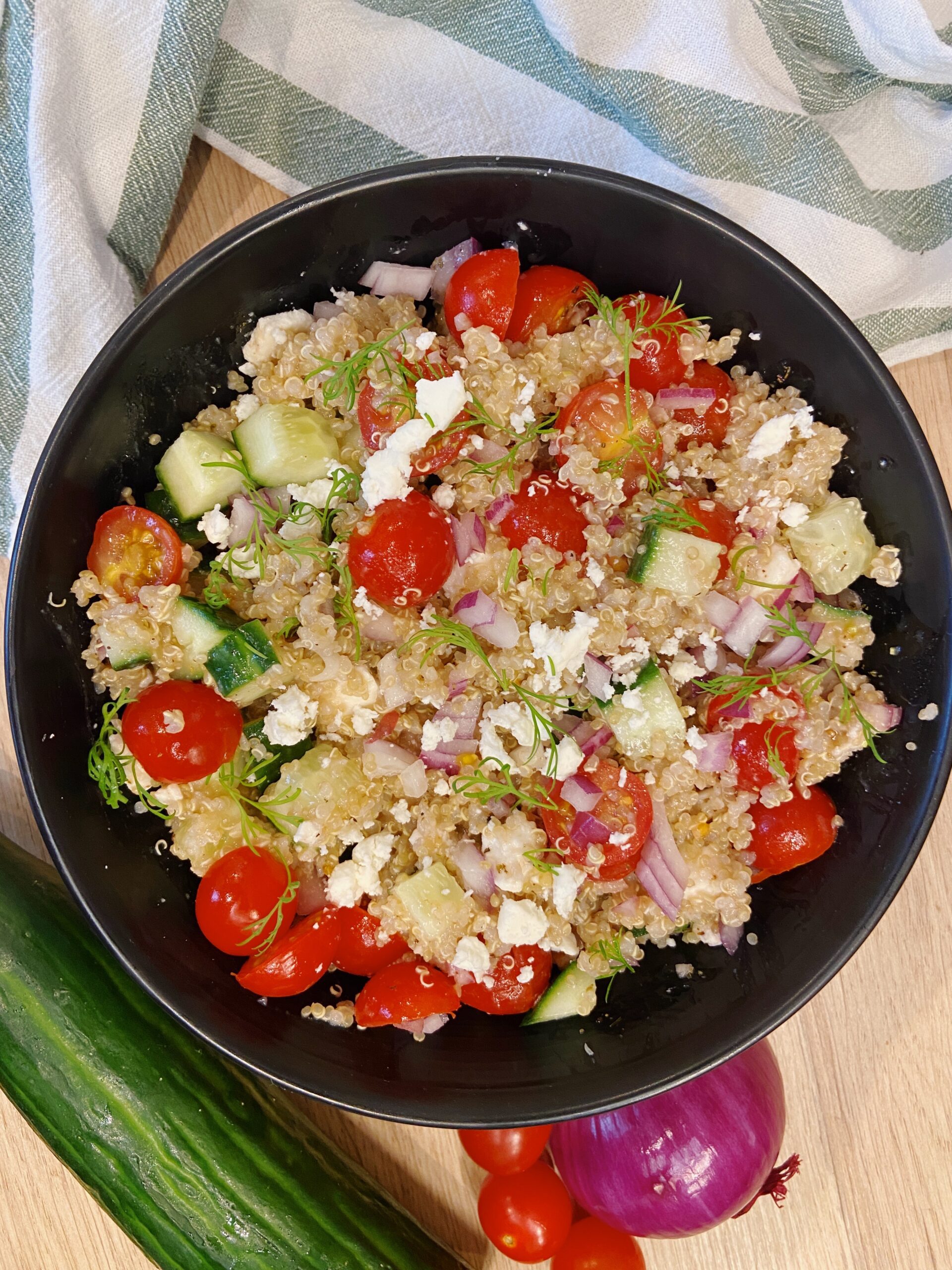 Greek Quinoa Salad (Vegan & Gluten Free)